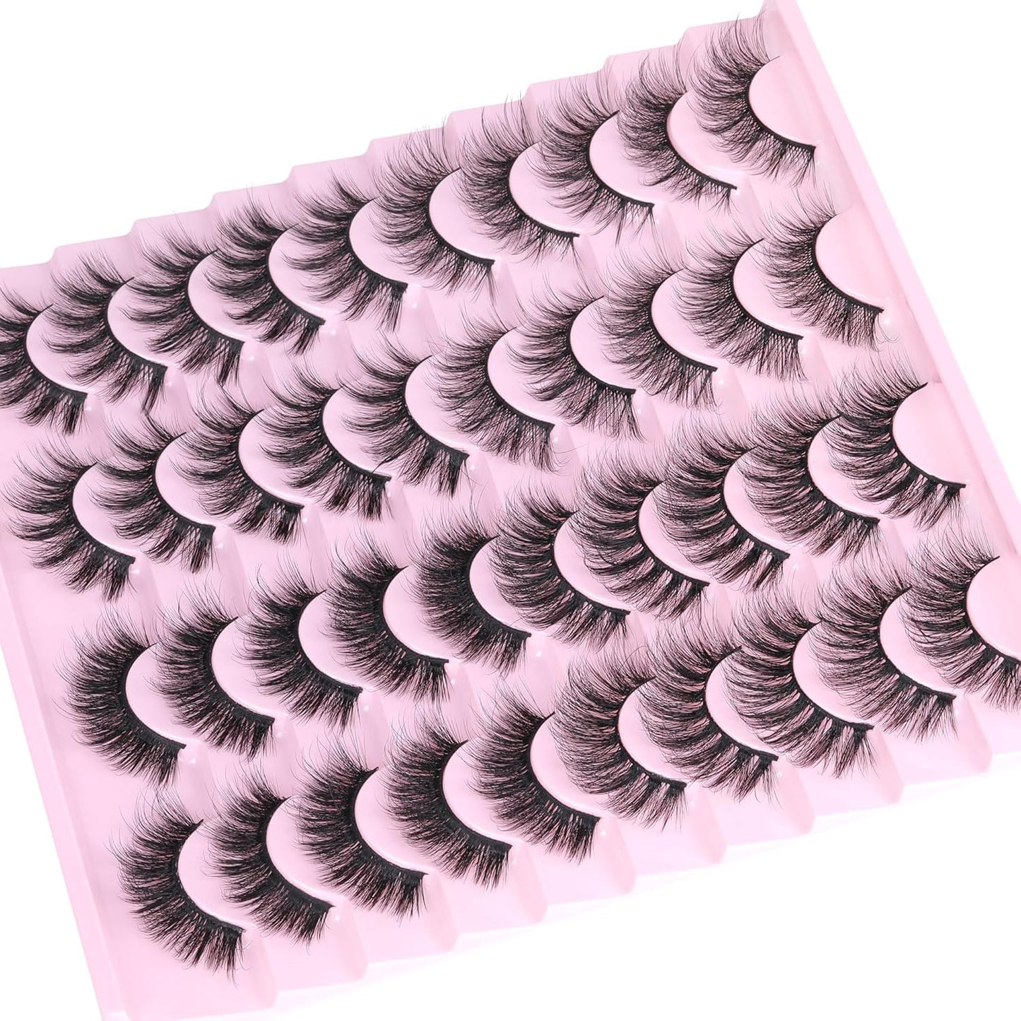 20 Pairs Natural Lashes Wispy False Eyelashes 15-17MM Lashes Natural Look 3D Cat Eye Eyelashes That Look like Extensions, 4 Styles Mixed