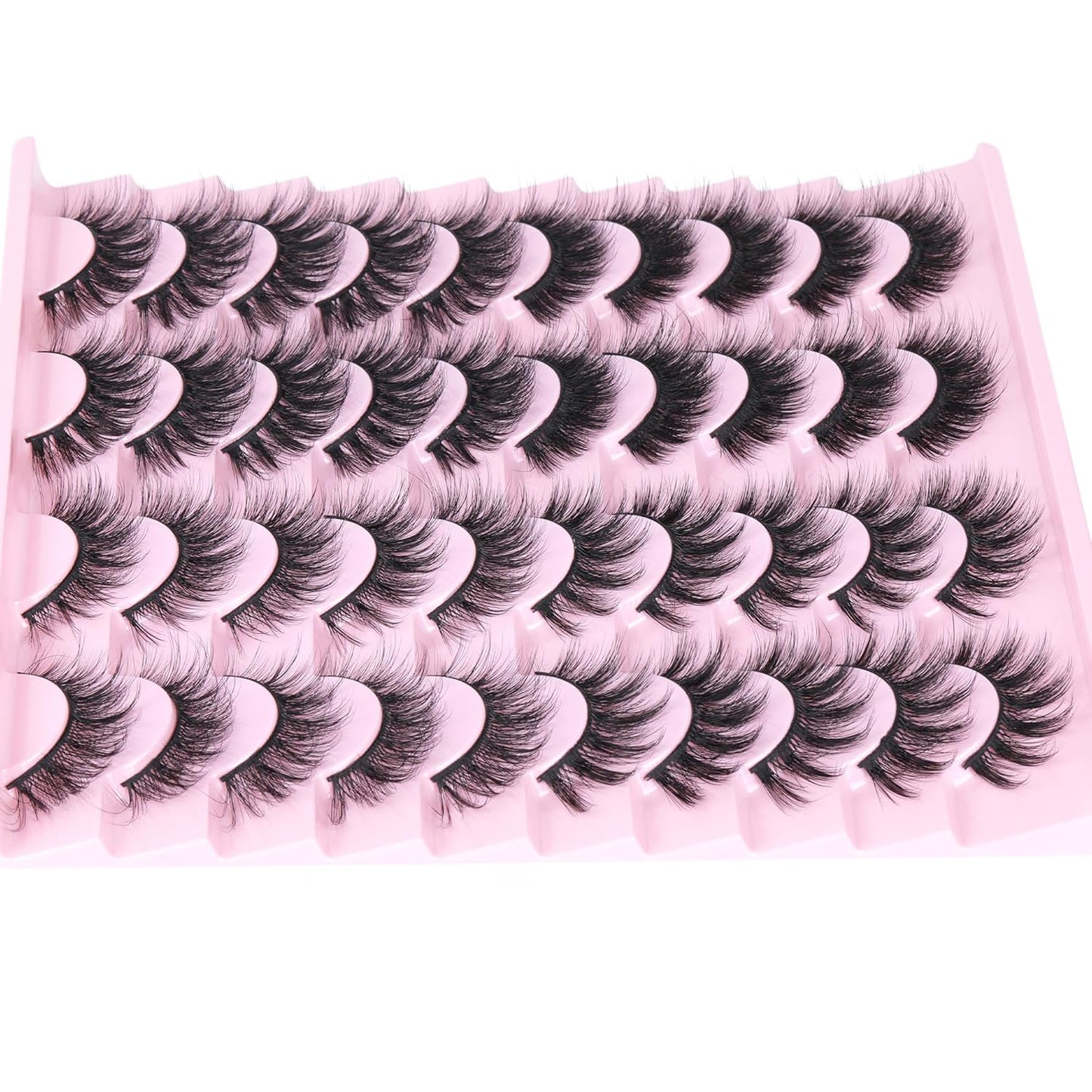 20 Pairs Natural Lashes Wispy False Eyelashes 15-17MM Lashes Natural Look 3D Cat Eye Eyelashes That Look like Extensions, 4 Styles Mixed