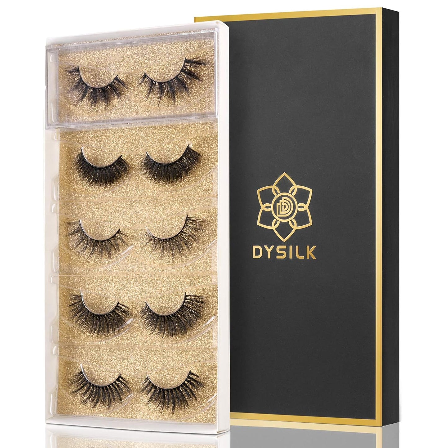 False Eyelashes Fake Lashes - Eyelashes Natural Look 5 Pairs 6D Lashes Mink Eyelashes 5 Styles Mixed Fluffy Lashes Reusable Fake Eyelashes Wispy Mink Lash Natural Look| 15Mm-18Mm