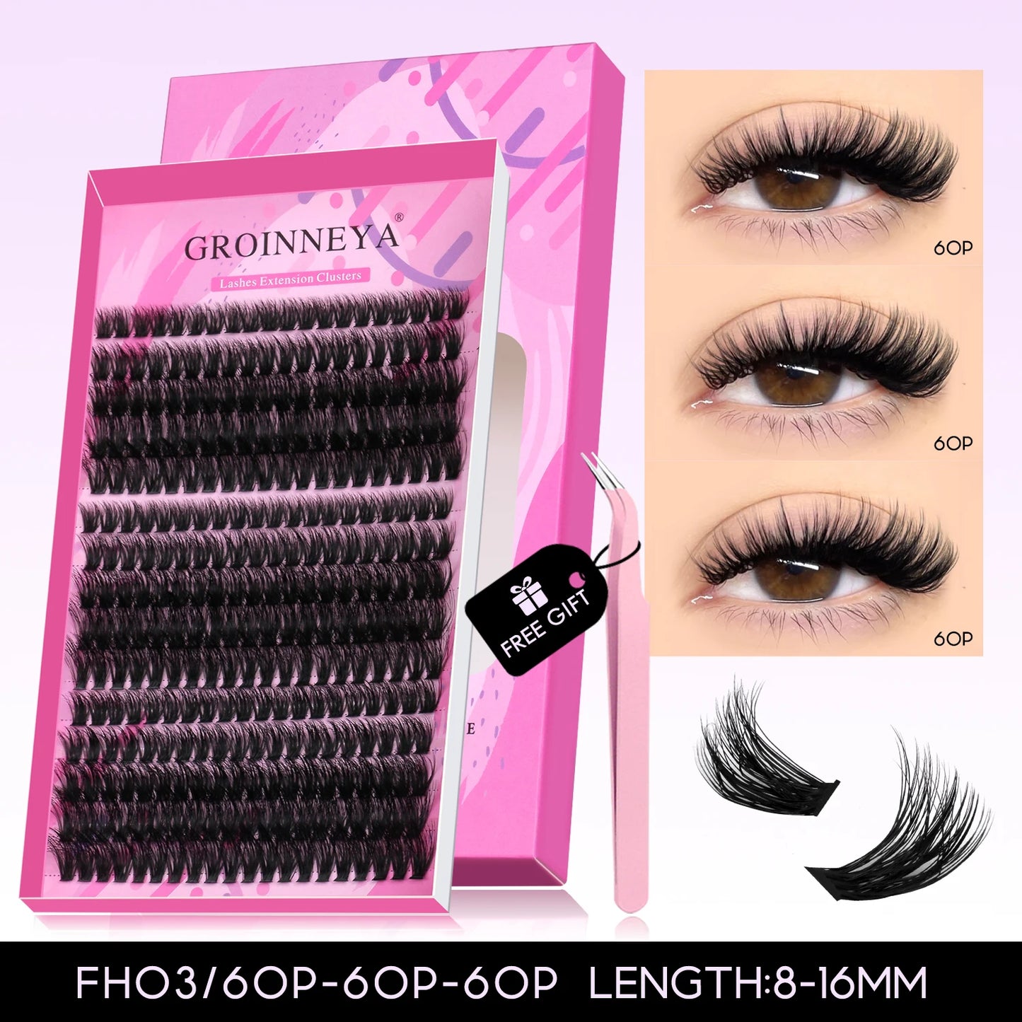 DIY Cluster Lashes Mixed Tray Individual Lashes Volume Eye Lashes Soft Natural Lashes Mink Lash Cluster False Eyelash