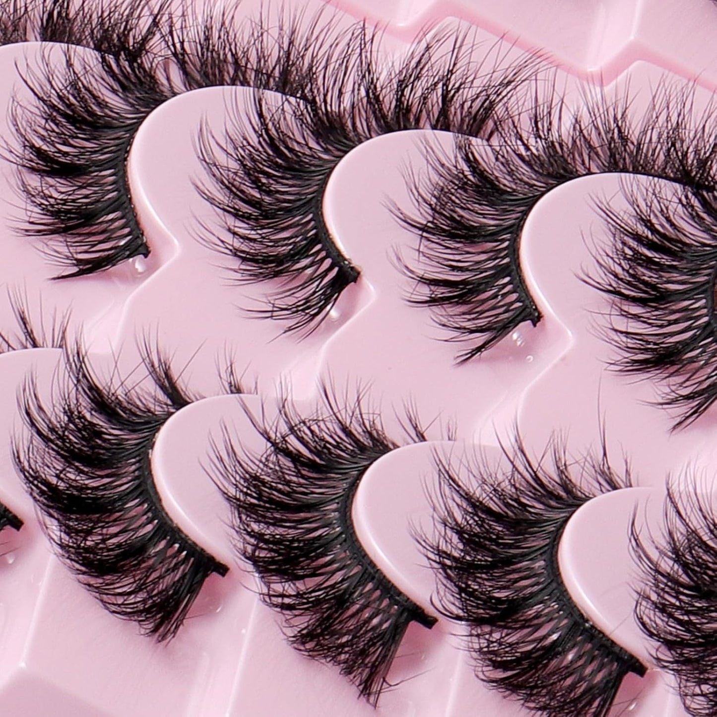Cat Eye False Eyelashes 14 Pairs 6D Volume Natural Look Fluffy Wispy Lashes 17Mm Eye Lash Extensions Strip Fake Eyelashes Pack