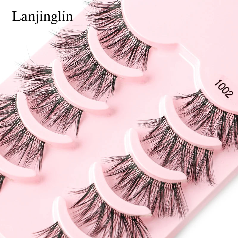 Half Eye Lashes 3/5 Pairs Faux Mink Lashes Reusable False Eyelashes Natural Fluffy Makeup Tools Extension Fake Lashes Maquiagem