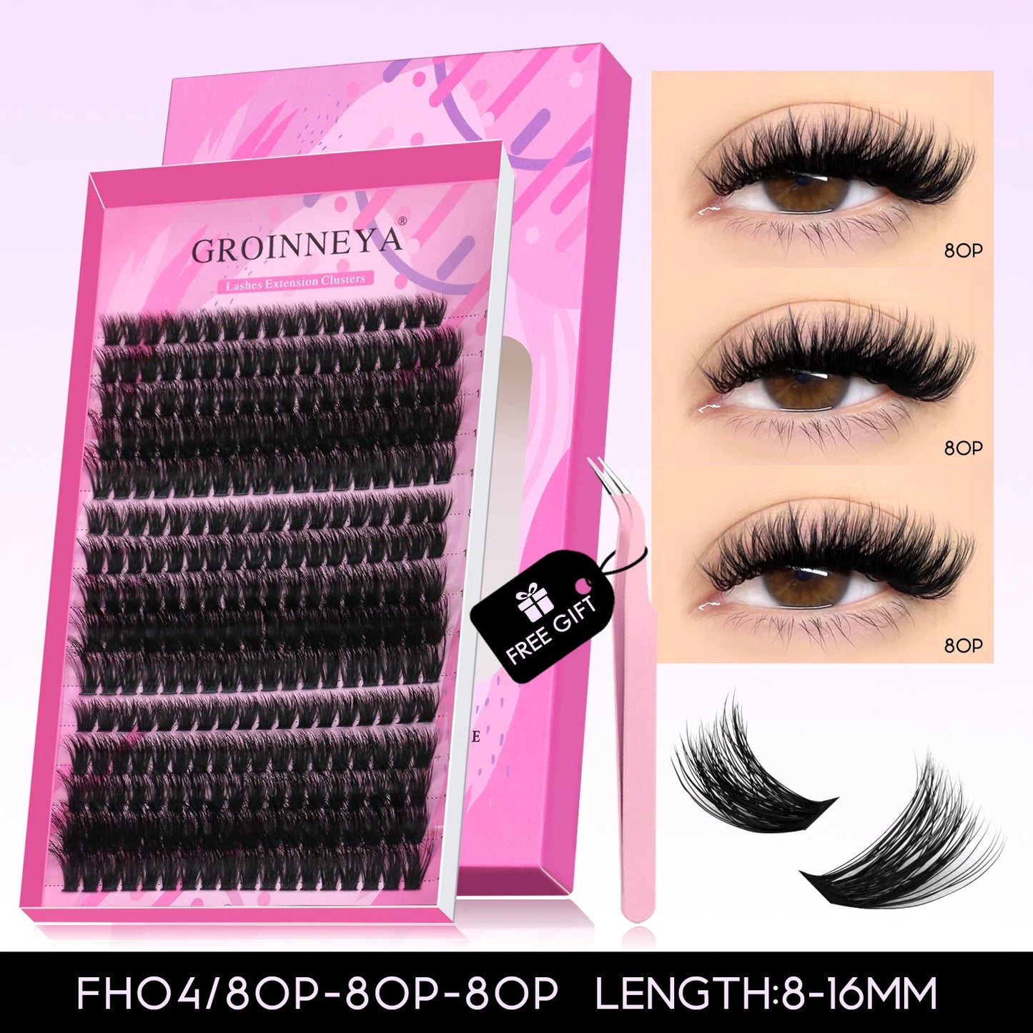 DIY Cluster Lashes Mixed Tray Individual Lashes Volume Eye Lashes Soft Natural Lashes Mink Lash Cluster False Eyelash