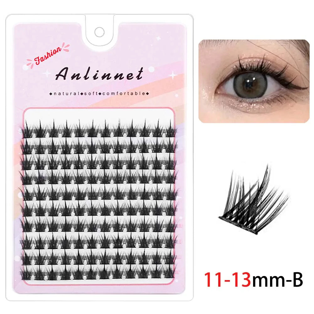 100 Clusters of DIY 5D Fluffy Eyelashes Makeup Eyelash Extension Natural Eyelash Bundle Personal Eyelash Grafting Tool