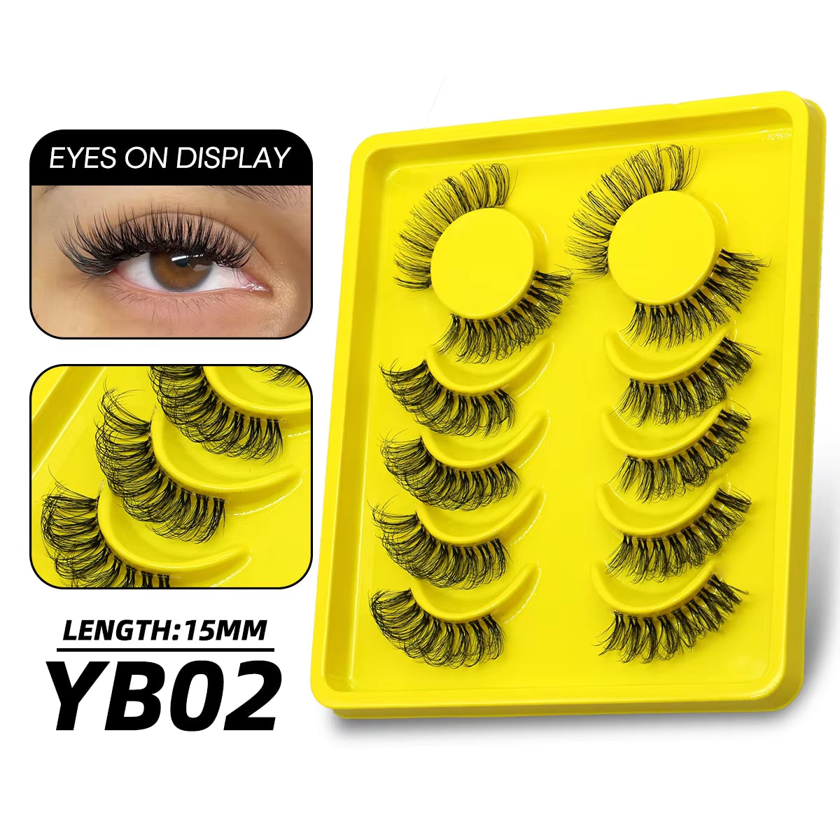 Half Eye Lashes 5/6/10 Pairs Cat Eye Lashes Clear Band Fake Eyelashes Eye Elongated Natural Look Eyelashes Extension