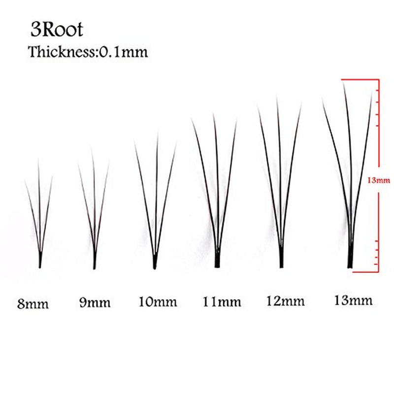 Scala Thickness 0.1Mm C Curl 3 Root 90PCS Individual Lashes Black False Eyelash Natural Long Cluster Extension Makeup Beauty Health Makeup Fake Eyelashes (10Mm)