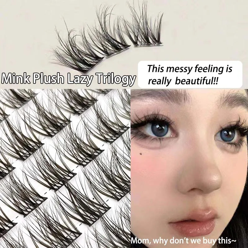 100 Clusters of DIY 5D Fluffy Eyelashes Makeup Eyelash Extension Natural Eyelash Bundle Personal Eyelash Grafting Tool