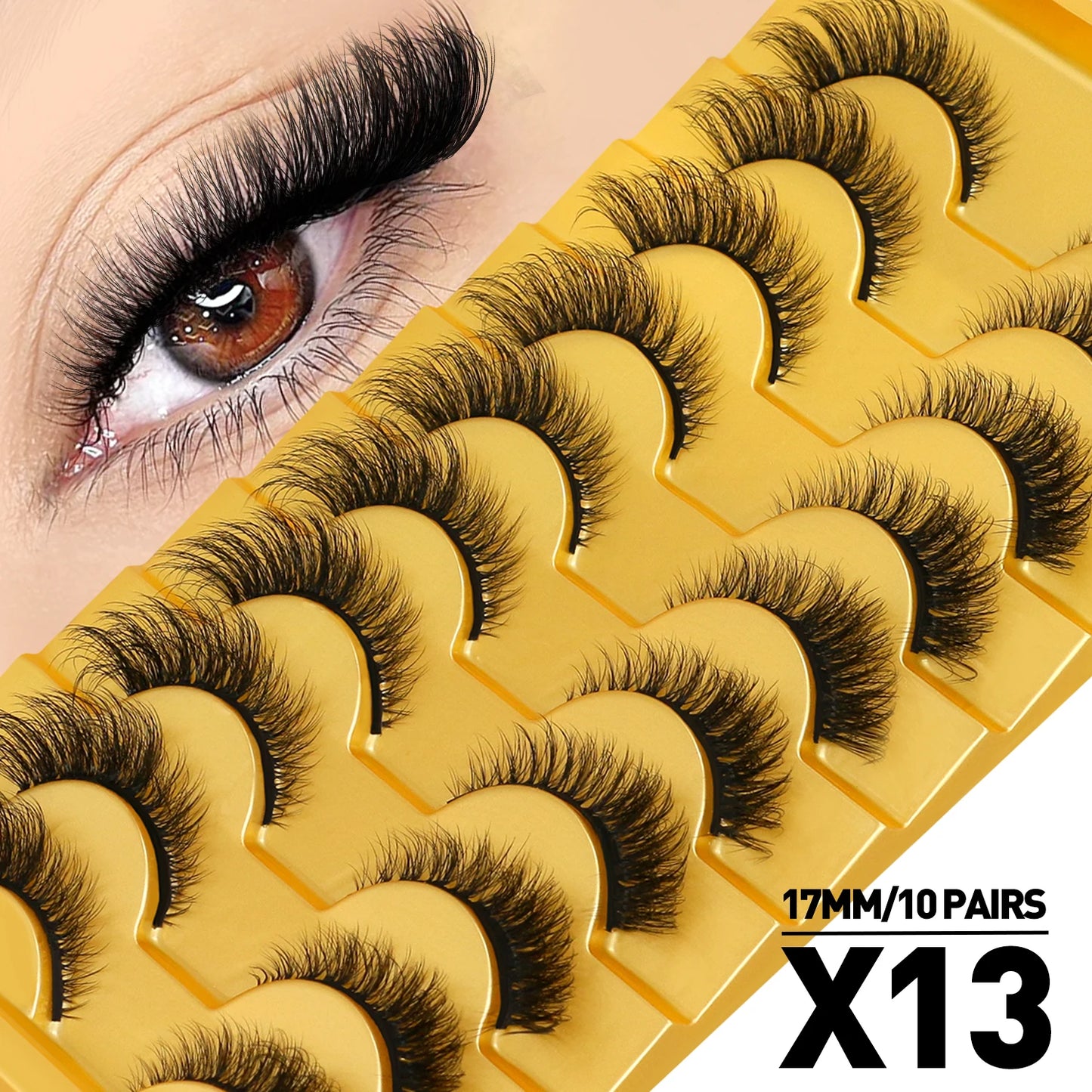 Cat Eye Lashes Fluffy Faux Mink Eyelashes Soft Cross Wispy Natural Winged End Eye Elongated Eyelashes Natural Lashes