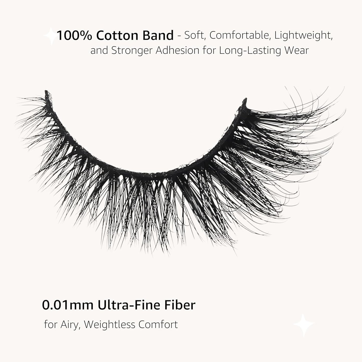 Mink Wispy Fluffy False Eyelashes – Cat Eye Lashes with 9D Volume and Extension-Like Effect – 10 Pairs