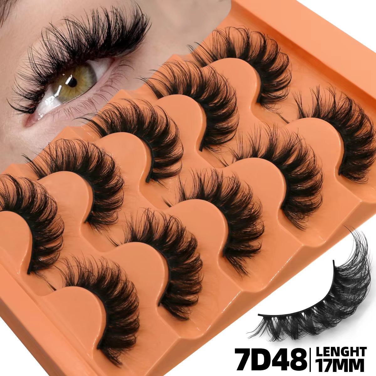 Fluffy Manga Eyelashes Dramatic Smoky Cat Eye Lashes Natural Long Lashes Soft Faux Mink Lashes Flawless Makeup Look