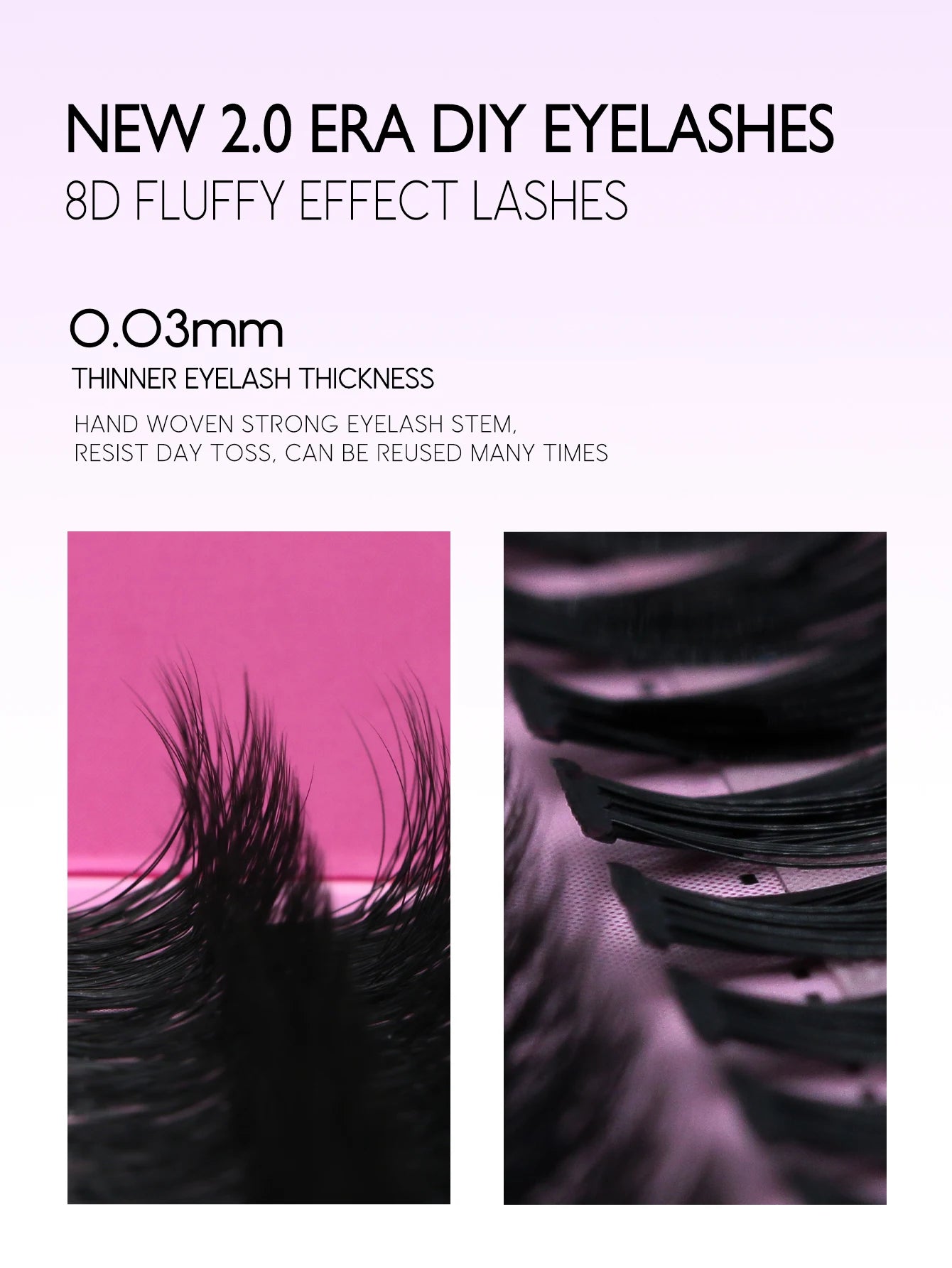 DIY Cluster Lashes Mixed Tray Individual Lashes Volume Eye Lashes Soft Natural Lashes Mink Lash Cluster False Eyelash