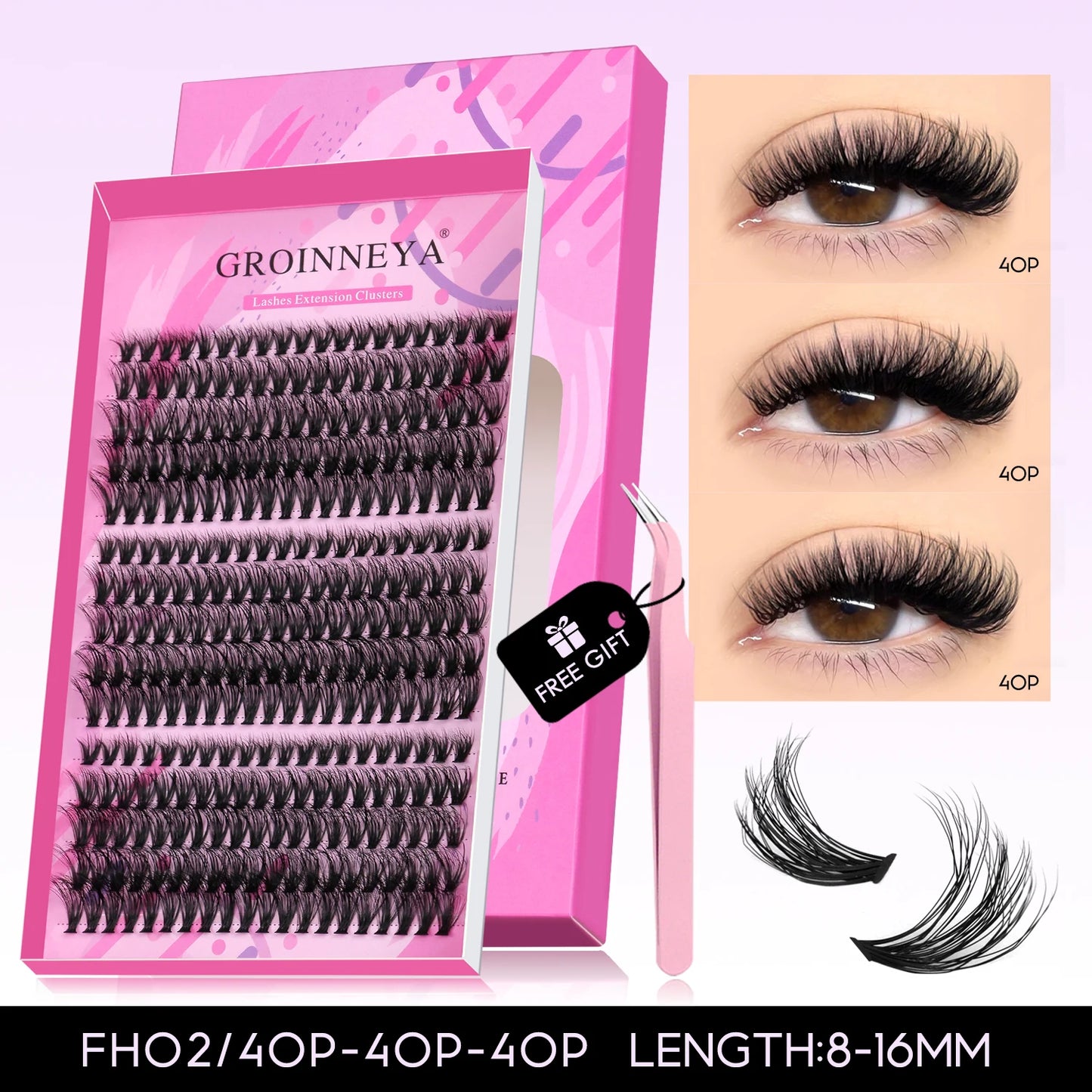 DIY Cluster Lashes Mixed Tray Individual Lashes Volume Eye Lashes Soft Natural Lashes Mink Lash Cluster False Eyelash