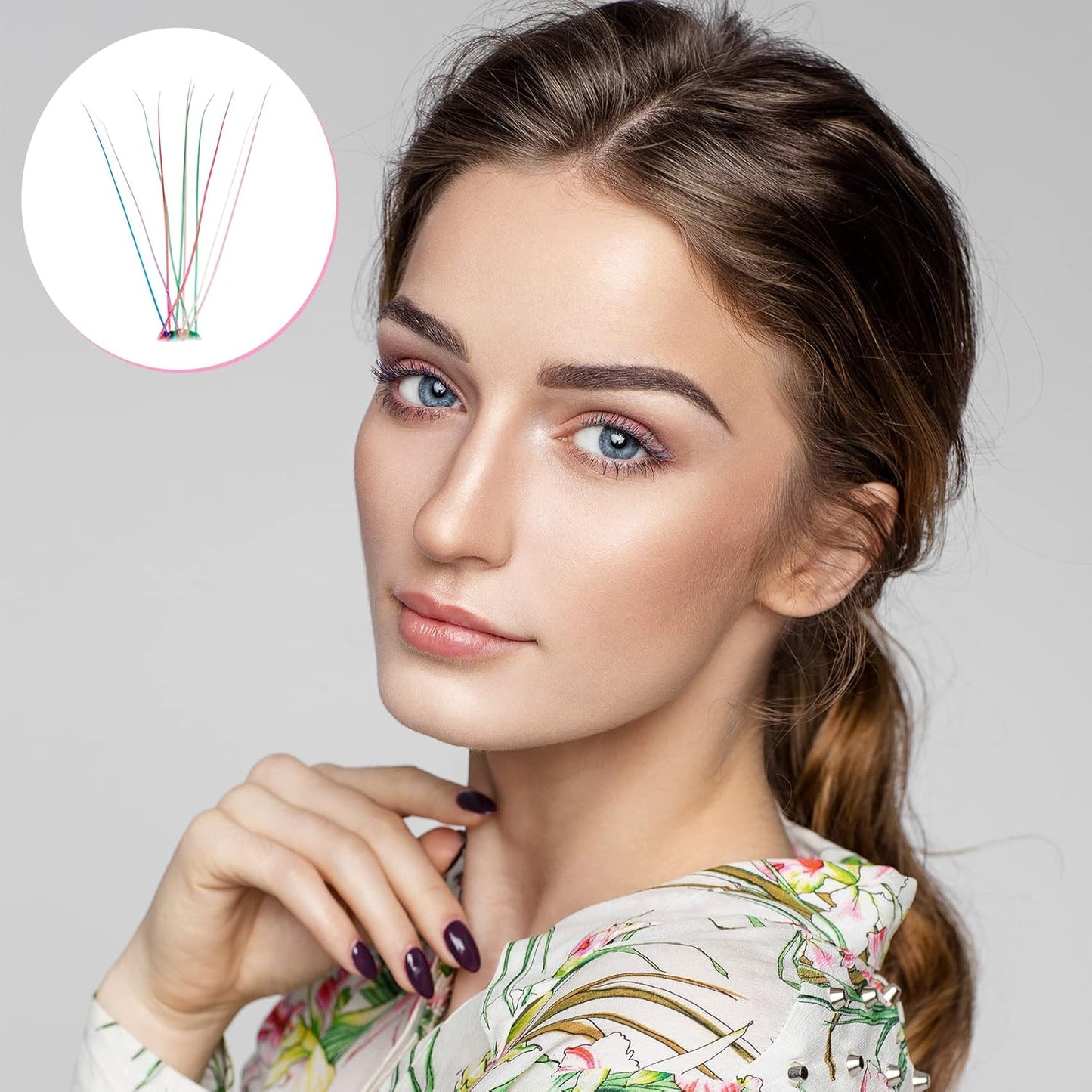 120Pcs Colorful Volume Eyelashes Extension, Easy Fans Eye Lash Extensions, Pre Made Individual Soft False Eyelashes Make up Tools for Women Girls (D Curl,8Mm/10Mm) 60Pcs / Box