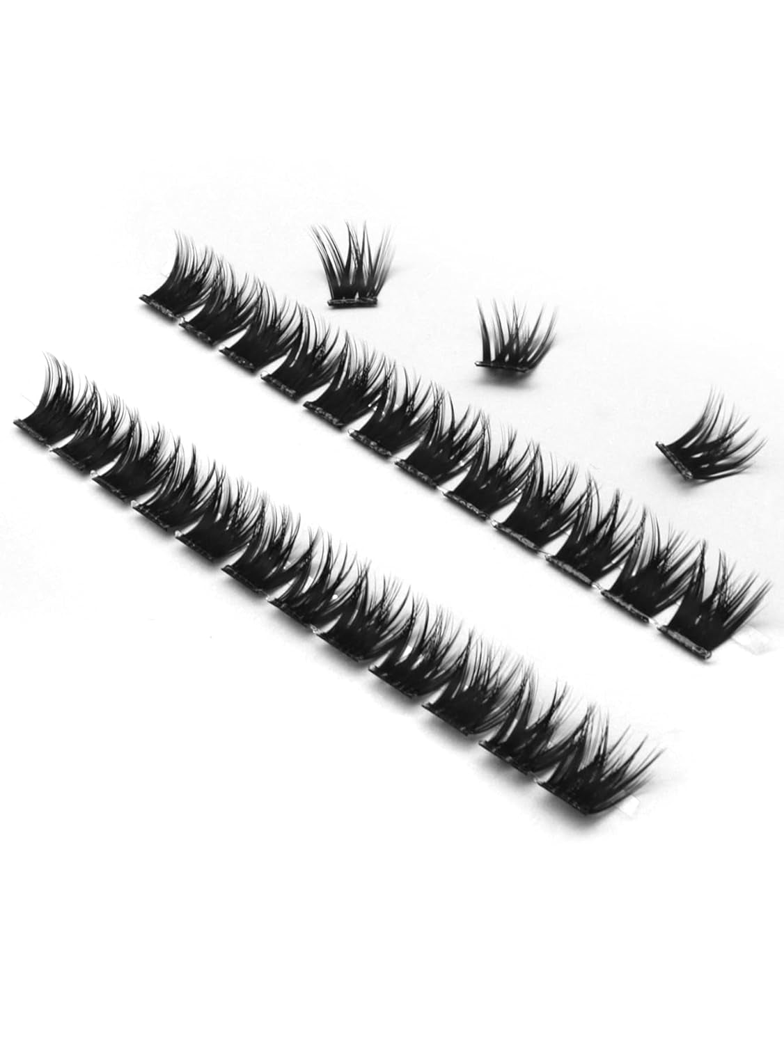Glue-Free False Eyelashes,1S Wearing Starter Friendly Kit,Ultra Soft Clear Band,False Natural Eyelashes,Wispy Lashes Contact Lens Friendly Ac02 by
