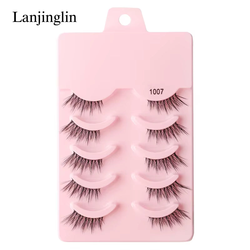 Half Eye Lashes 3/5 Pairs Faux Mink Lashes Reusable False Eyelashes Natural Fluffy Makeup Tools Extension Fake Lashes Maquiagem