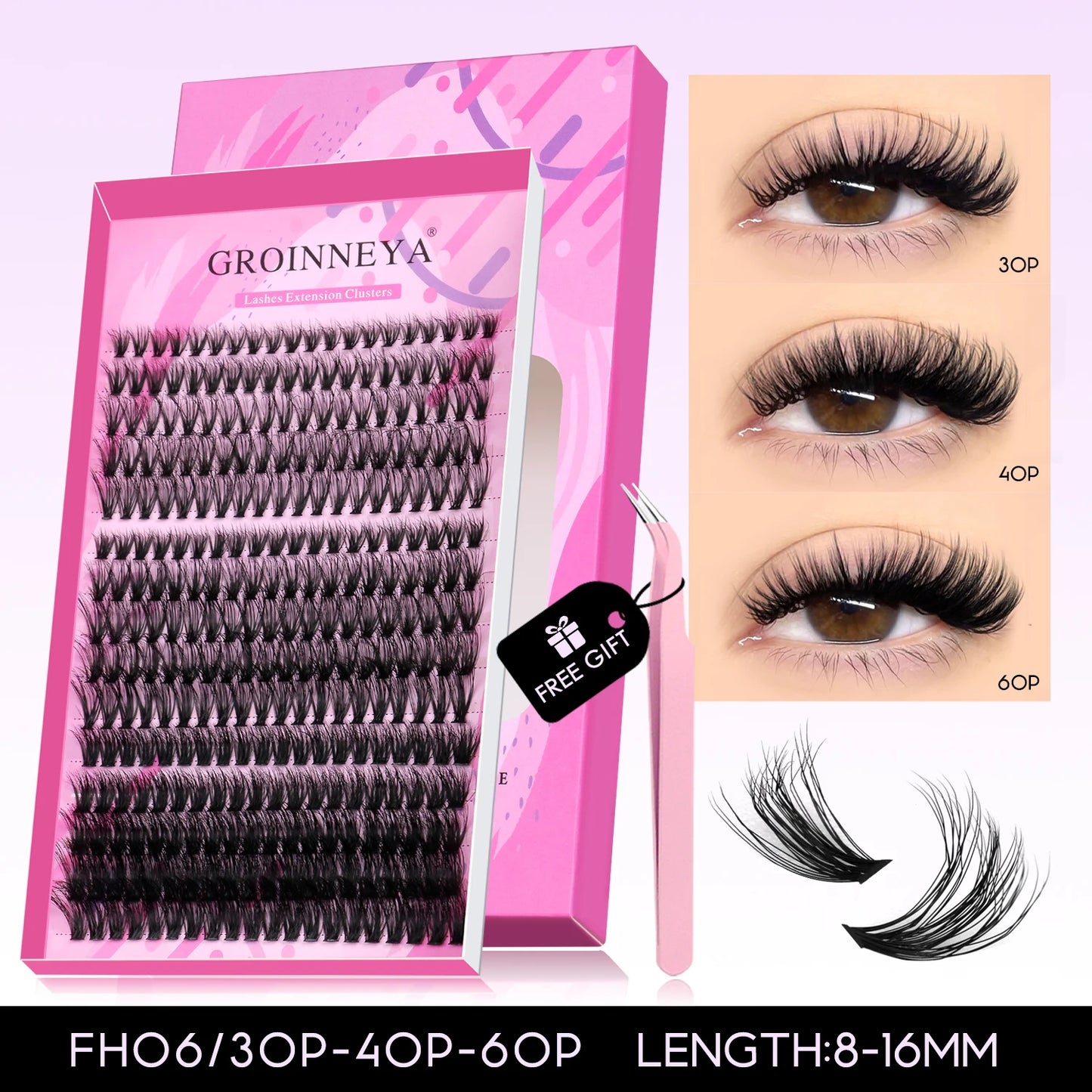 DIY Cluster Lashes Mixed Tray Individual Lashes Volume Eye Lashes Soft Natural Lashes Mink Lash Cluster False Eyelash