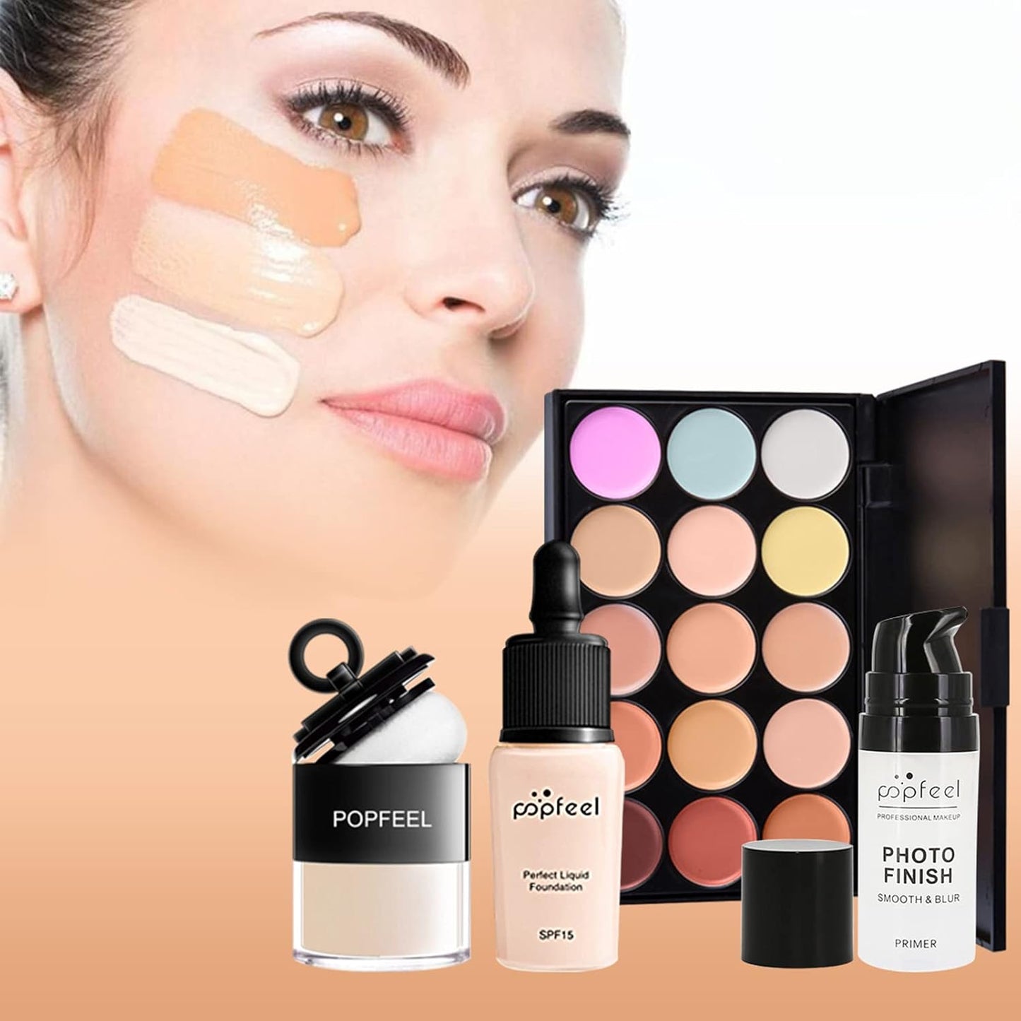 Professional Makeup Set - Full Cosmetic Kit with Makeup Bag, Eyeshadow Palette, Makeup Brushes, Lipstick, Lip Gloss, Foundation, Concealer, 50Pcs