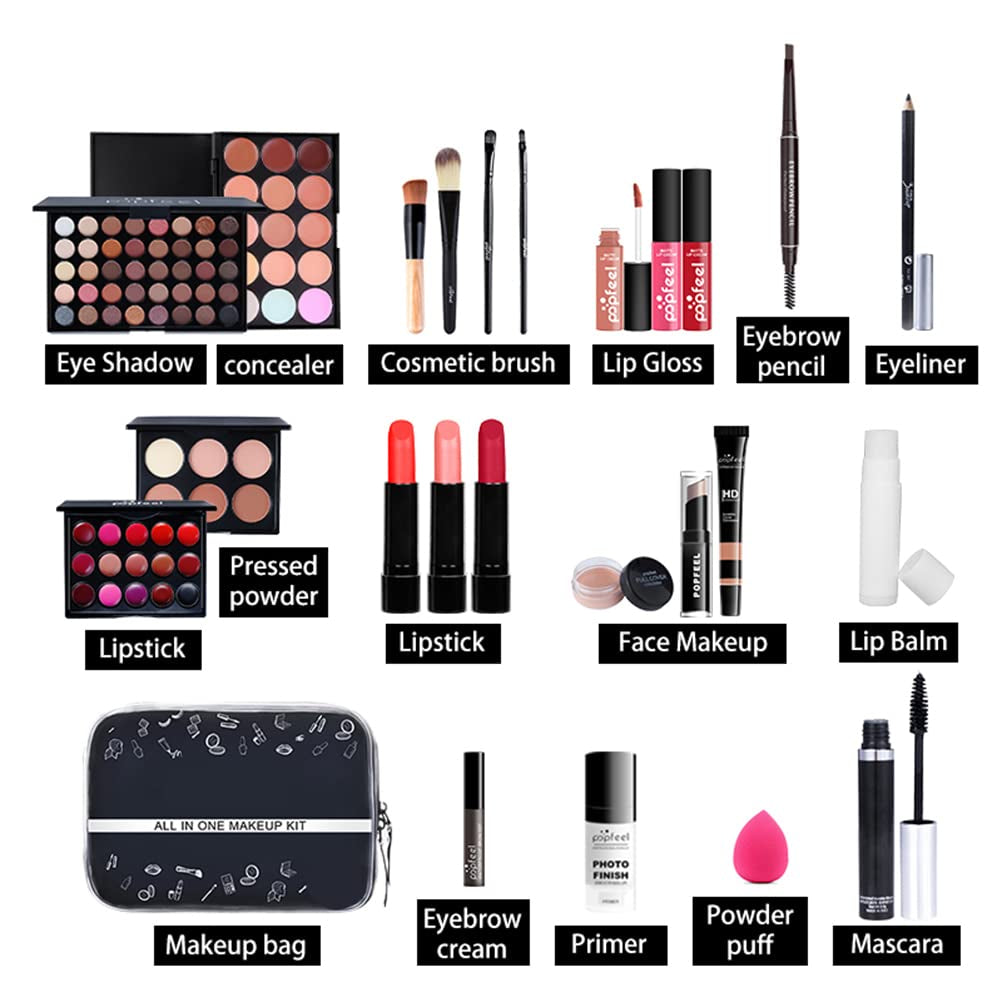 Makeup Kit for Women, Makeup Set Cosmetic Makeup Palettes Makeup Kit for Face, Eyes and Lips, 24Pcs (Colorful)