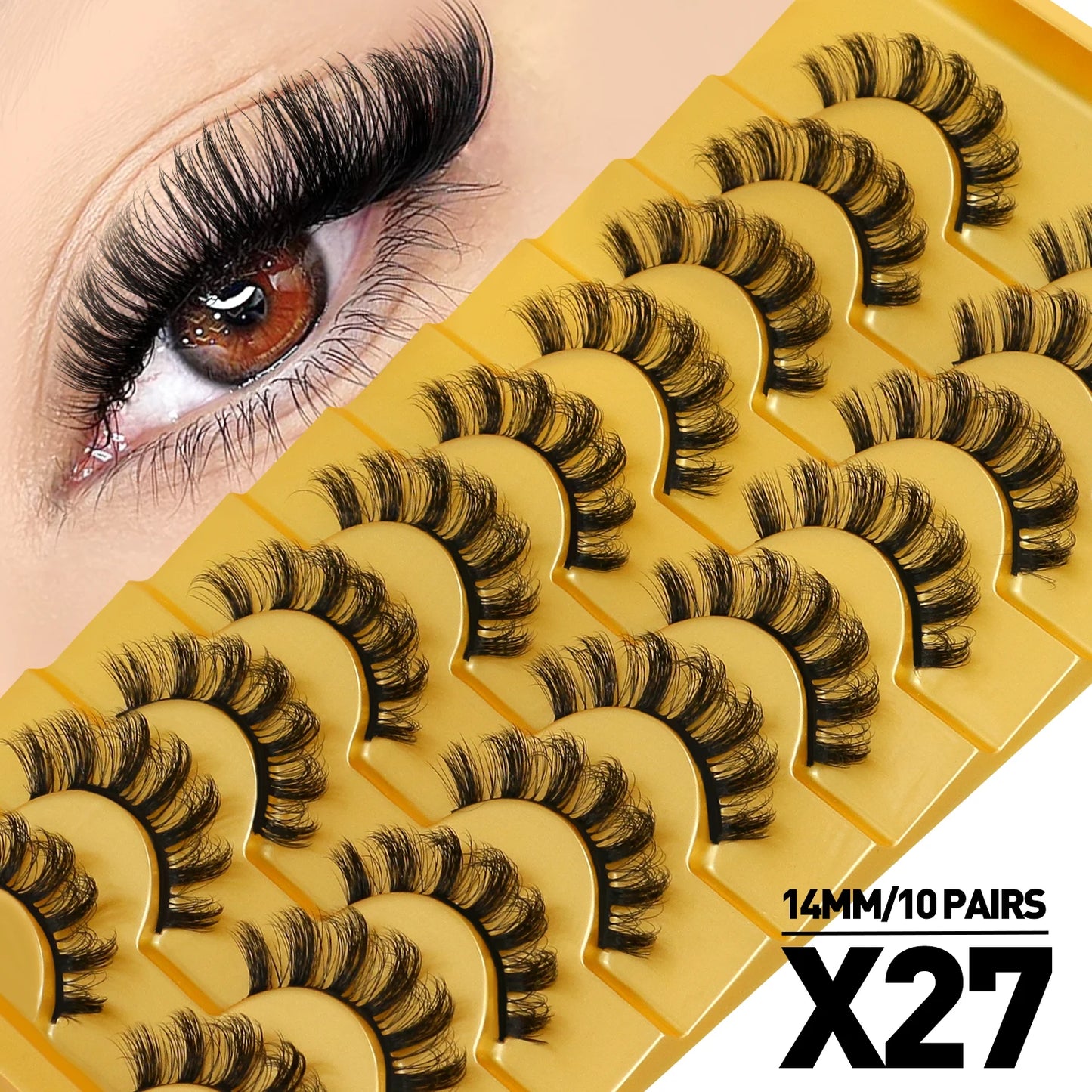 Cat Eye Lashes Fluffy Faux Mink Eyelashes Soft Cross Wispy Natural Winged End Eye Elongated Eyelashes Natural Lashes