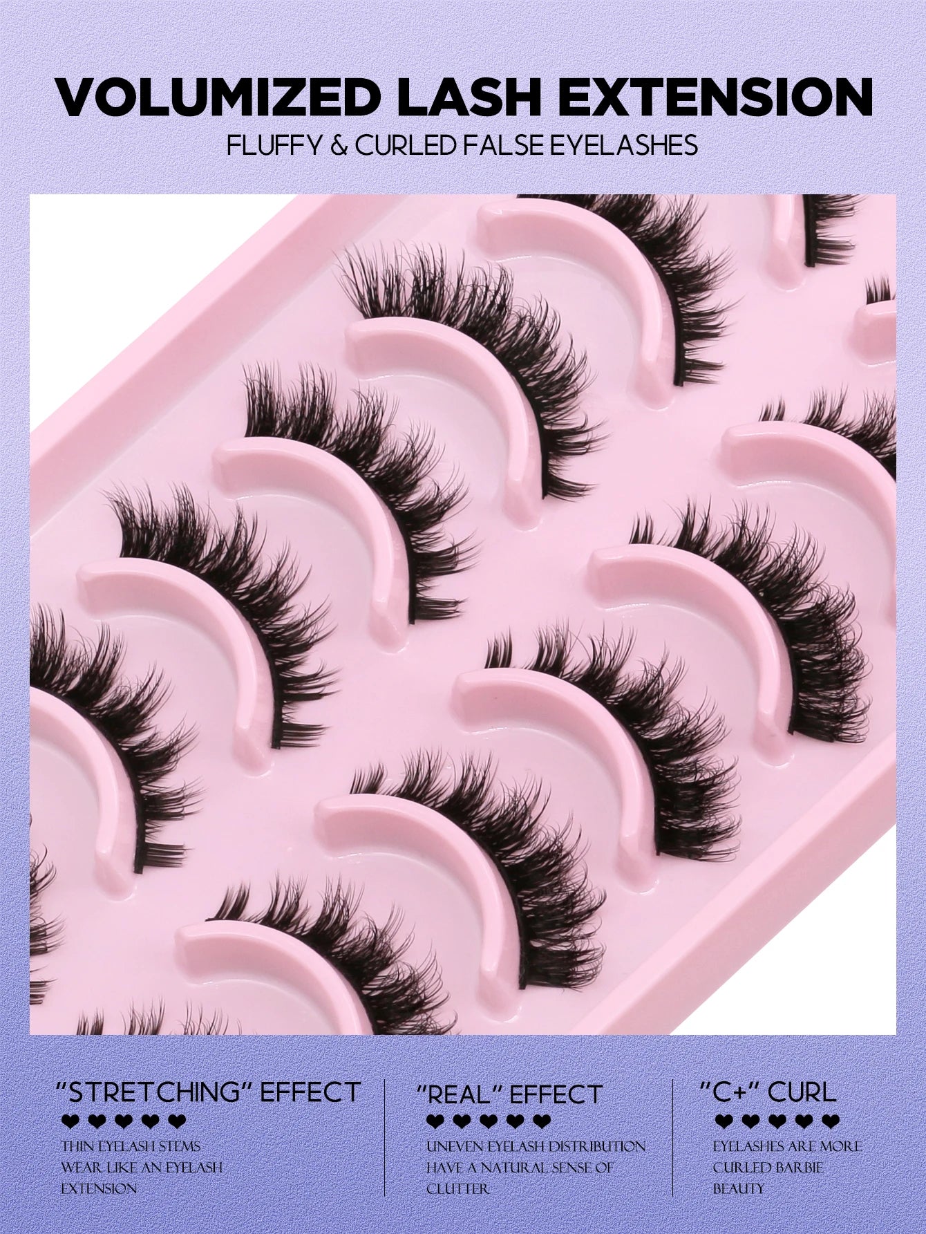 Fluffy 3D Mink Lashes Fluffy Soft Wispy Natural Long False Eyelashes Curly Volume Lashes Eyelash Extension