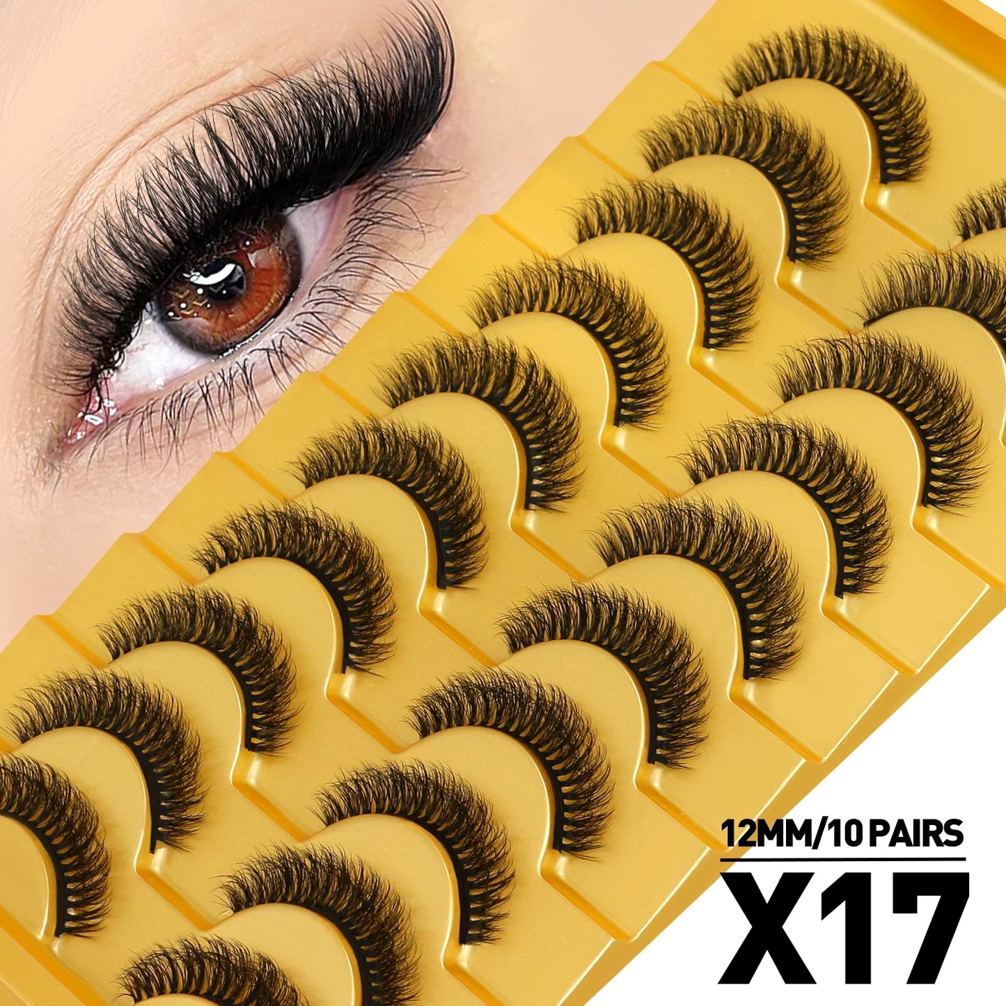 Cat Eye Lashes Fluffy Faux Mink Eyelashes Soft Cross Wispy Natural Winged End Eye Elongated Eyelashes Natural Lashes