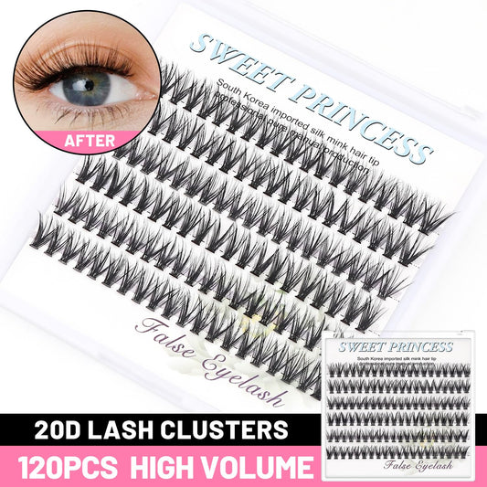 20 Root Thickness 0.07Mm C Curl 3D Individual Eyelashes Extension Soft Black Fake False Eye Lashes Tools (16Mm)