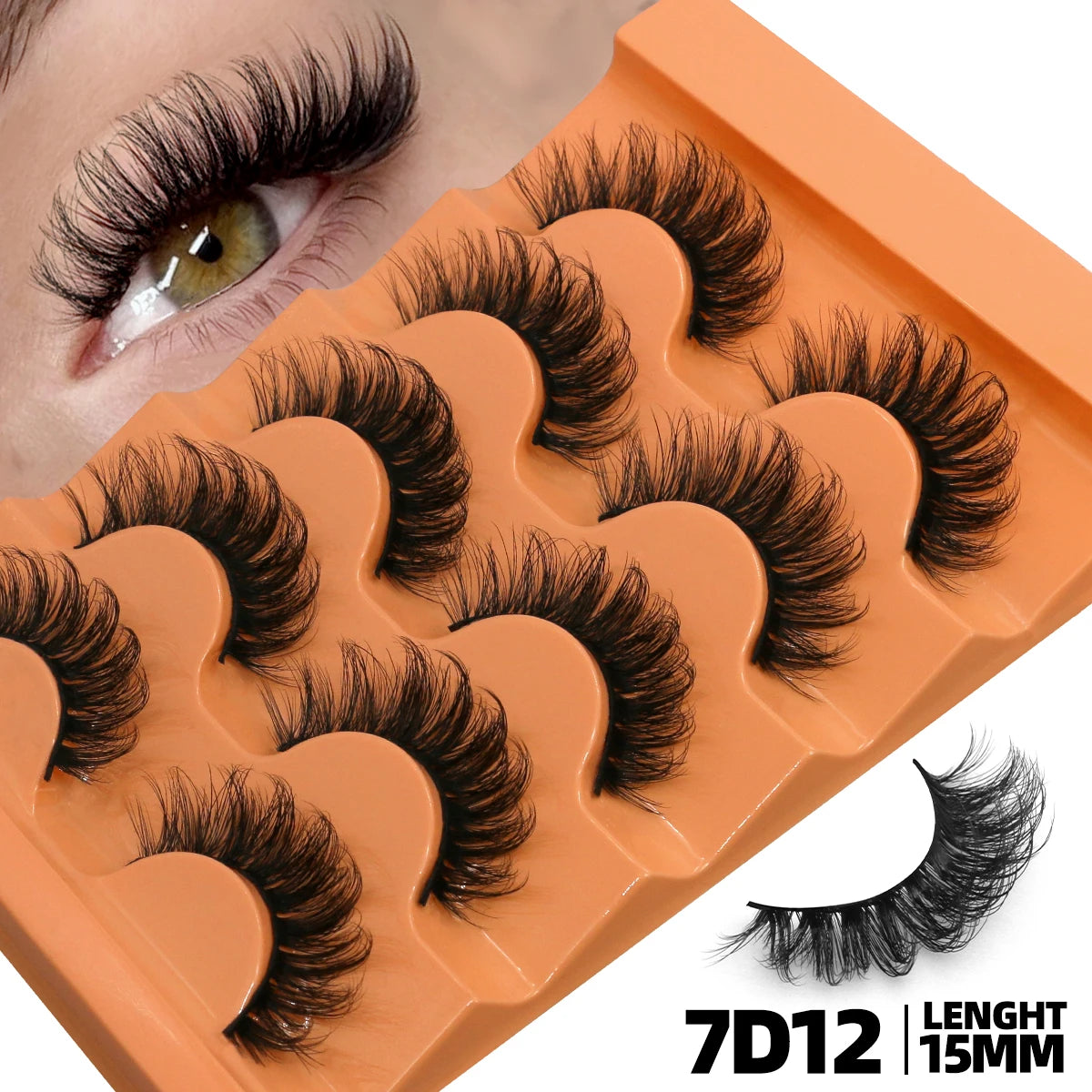 Fluffy Manga Eyelashes Dramatic Smoky Cat Eye Lashes Natural Long Lashes Soft Faux Mink Lashes Flawless Makeup Look