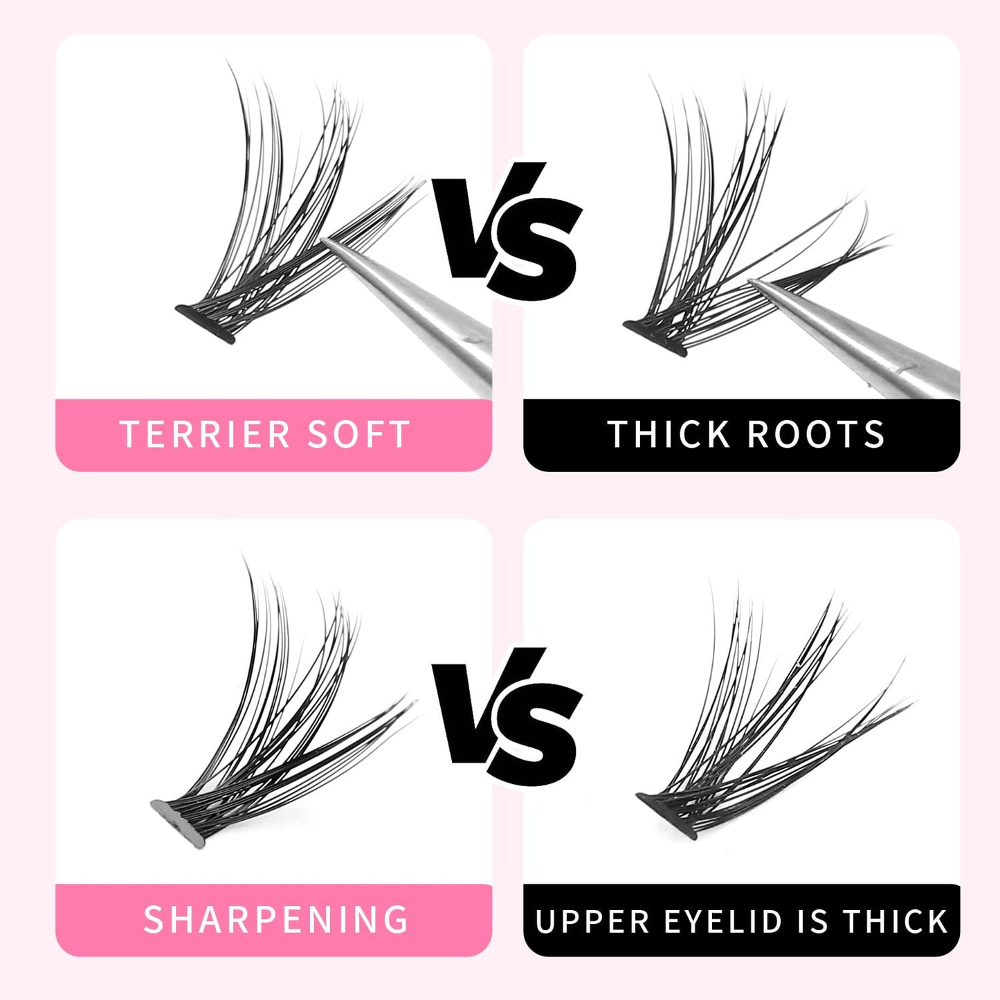 20 Root Thickness 0.07Mm C Curl 3D Individual Eyelashes Extension Soft Black Fake False Eye Lashes Tools (16Mm)