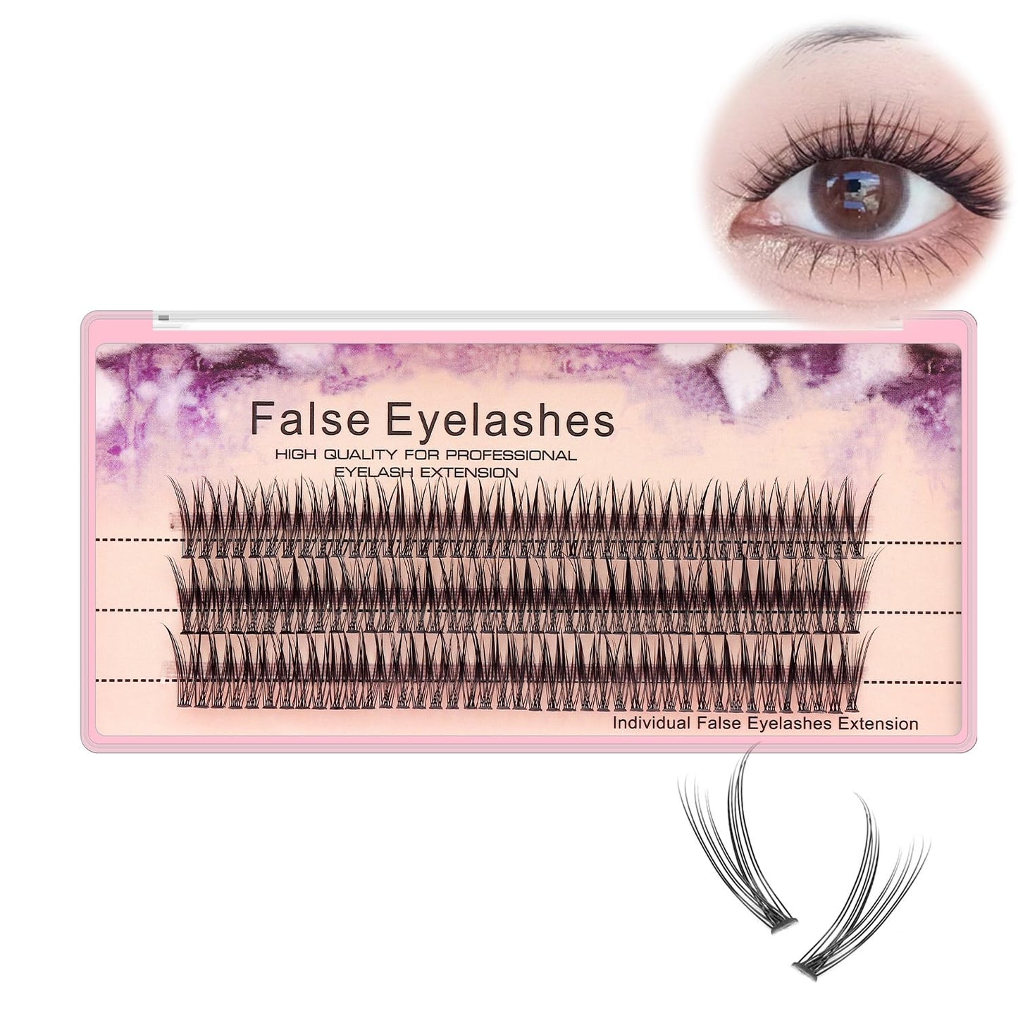 120Pcs 0.10Mm Thickness Handmade Fish Tail False Lahses Thick Natural Long Black Individual False Eyelashes Fake Eye Lashes Extensions Makeup Tool (16Mm)