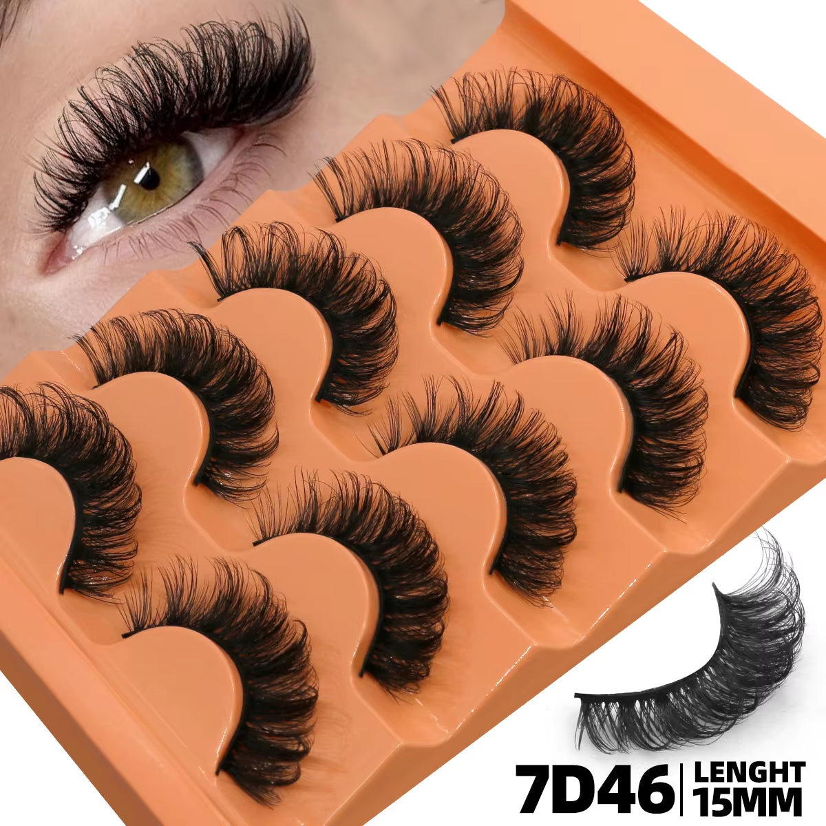 Fluffy Manga Eyelashes Dramatic Smoky Cat Eye Lashes Natural Long Lashes Soft Faux Mink Lashes Flawless Makeup Look