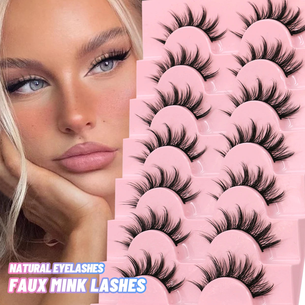 Fluffy 3D Mink Lashes Fluffy Soft Wispy Natural Long False Eyelashes Curly Volume Lashes Eyelash Extension