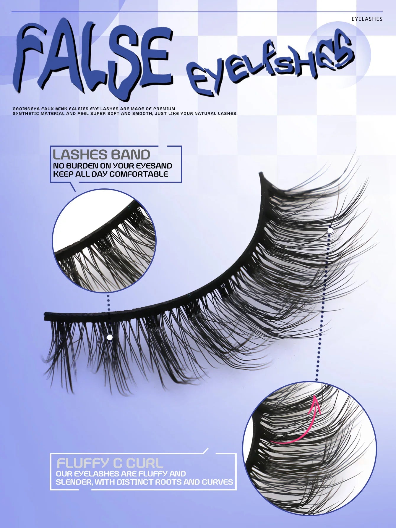 Fluffy Manga Eyelashes Dramatic Smoky Cat Eye Lashes Natural Long Lashes Soft Faux Mink Lashes Flawless Makeup Look