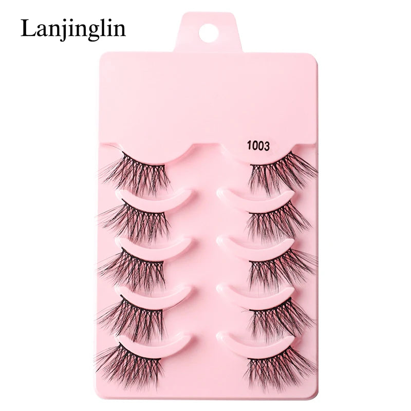 Half Eye Lashes 3/5 Pairs Faux Mink Lashes Reusable False Eyelashes Natural Fluffy Makeup Tools Extension Fake Lashes Maquiagem