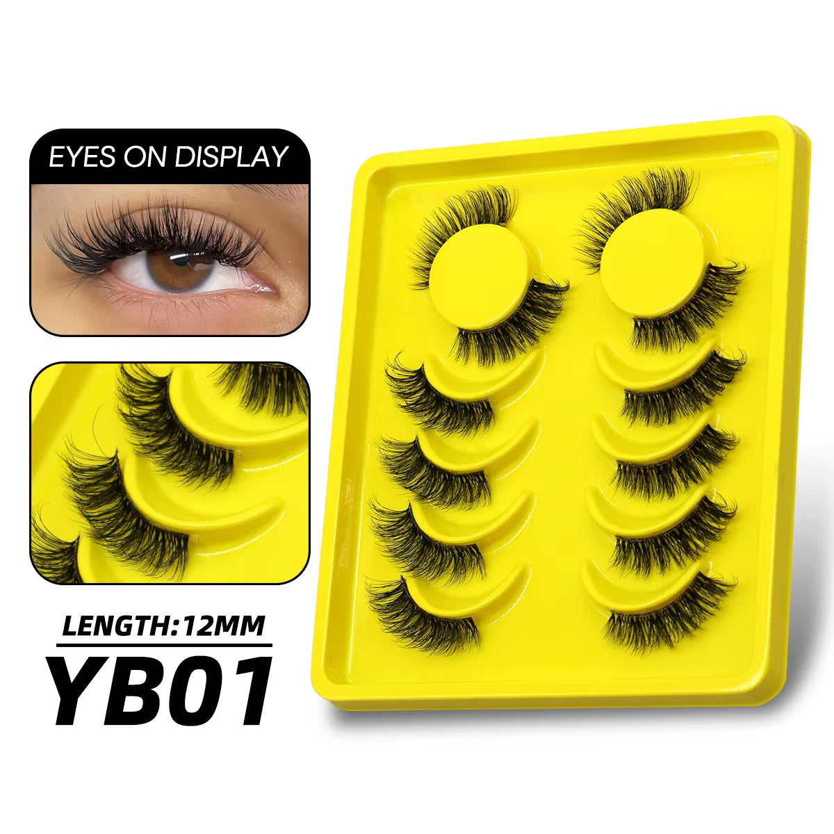 Half Eye Lashes 5/6/10 Pairs Cat Eye Lashes Clear Band Fake Eyelashes Eye Elongated Natural Look Eyelashes Extension