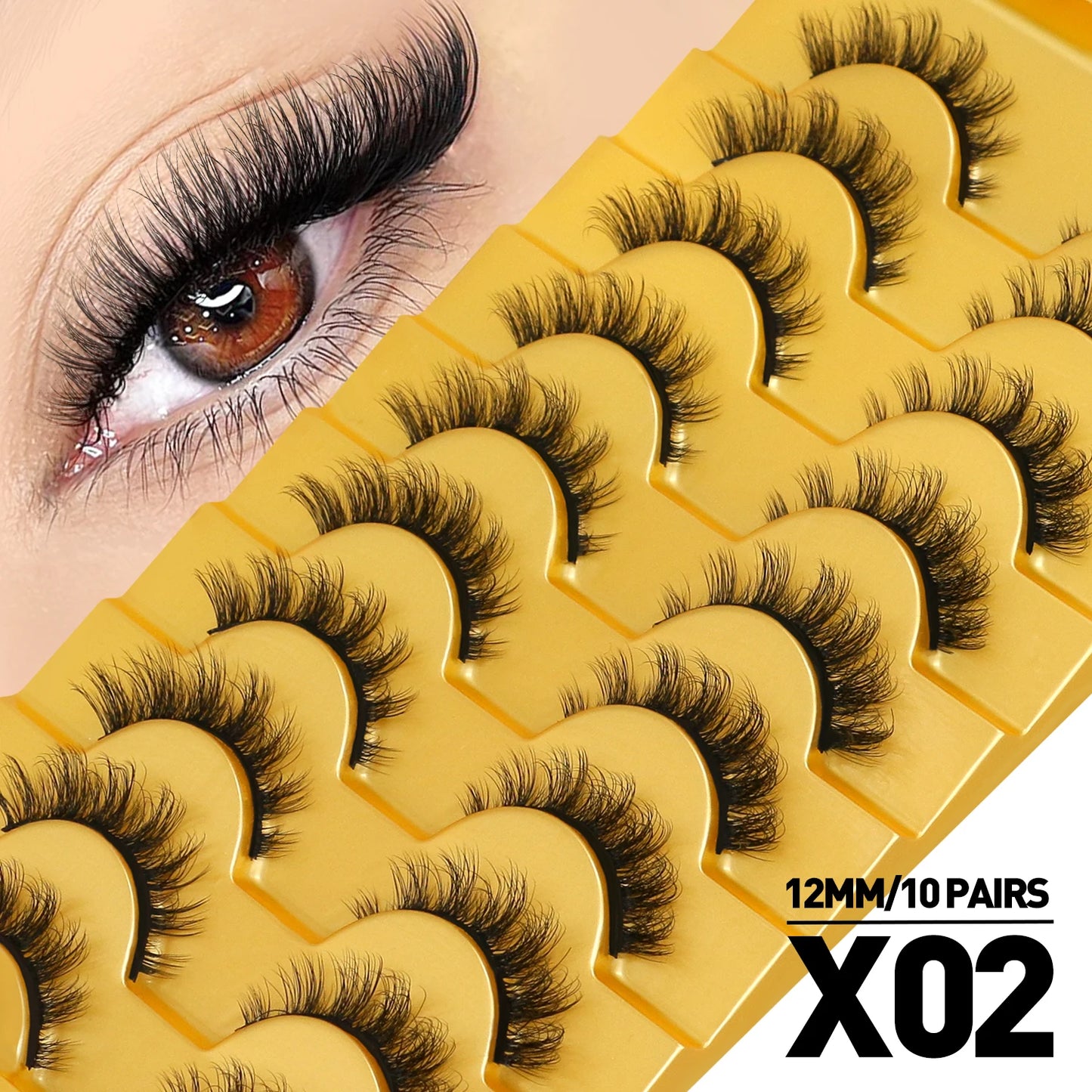 Cat Eye Lashes Fluffy Faux Mink Eyelashes Soft Cross Wispy Natural Winged End Eye Elongated Eyelashes Natural Lashes