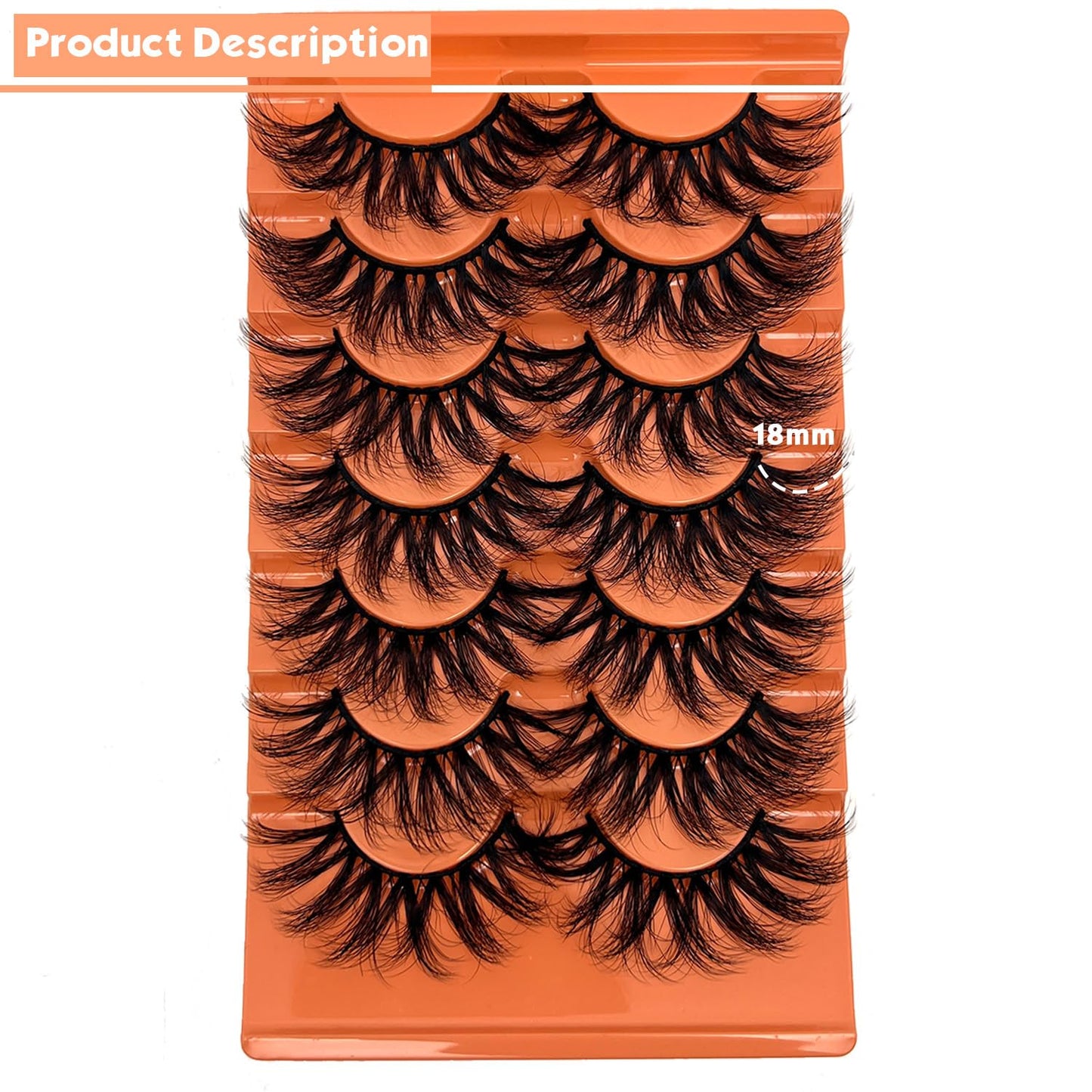Faux Mink Lashes Natural 3D Wispy Lashes Mink Soft C Curl Strip Lashes 18Mm False Eyelashes Natural Look