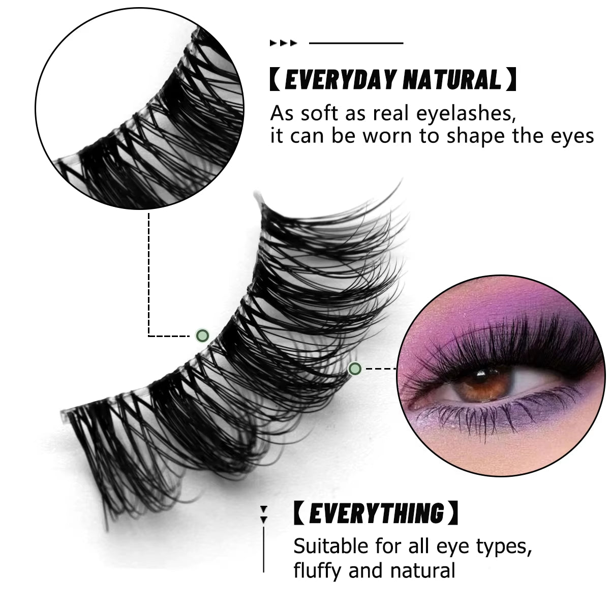 Half Eye Lashes 5/6/10 Pairs Cat Eye Lashes Clear Band Fake Eyelashes Eye Elongated Natural Look Eyelashes Extension