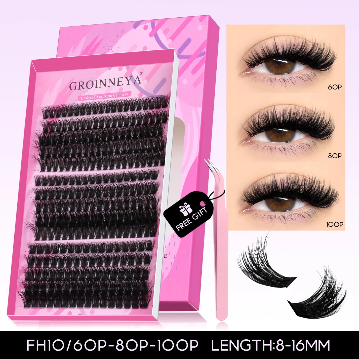 DIY Cluster Lashes Mixed Tray Individual Lashes Volume Eye Lashes Soft Natural Lashes Mink Lash Cluster False Eyelash