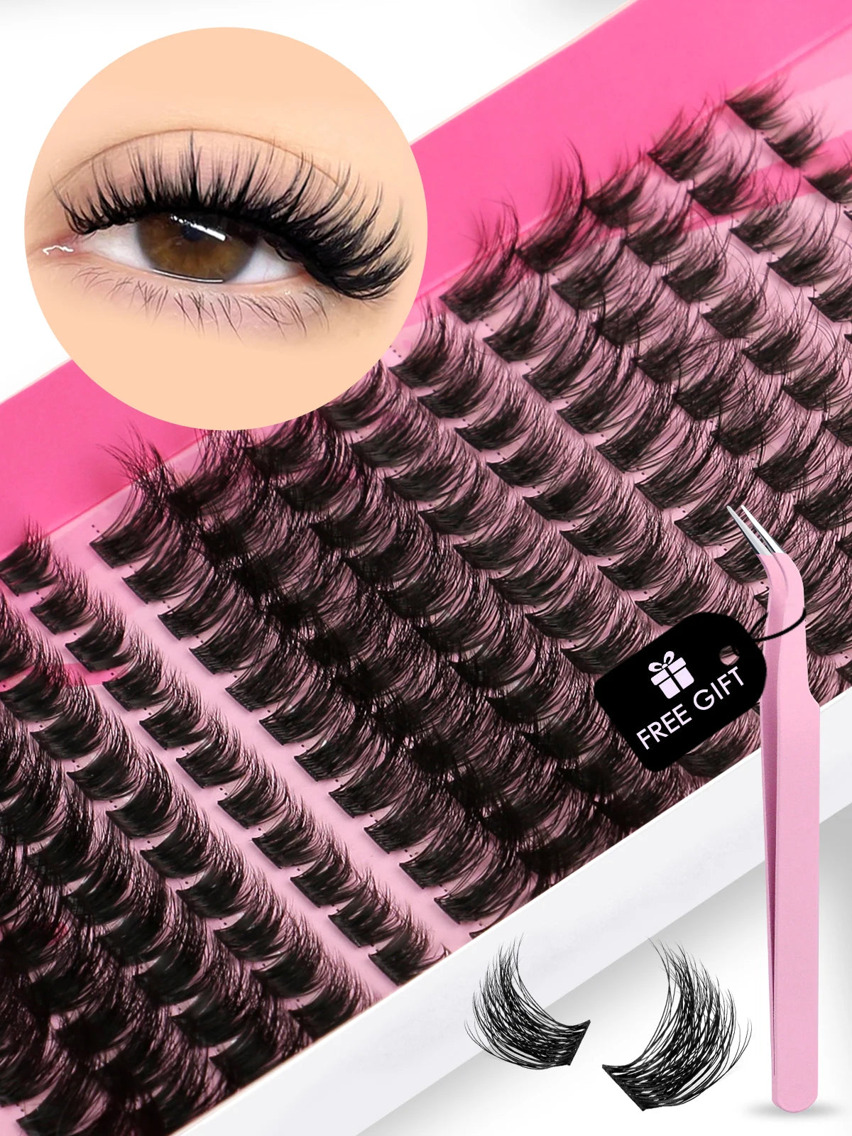 DIY Cluster Lashes Mixed Tray Individual Lashes Volume Eye Lashes Soft Natural Lashes Mink Lash Cluster False Eyelash