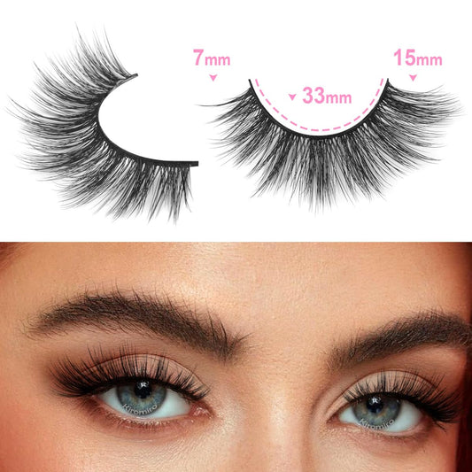 20 Pairs Lashes Wispy Faux Mink Lashes 15Mm Cat Eye False Eyelashes Natural Look 3D Volume C-Curl Strip Lashes Pack by