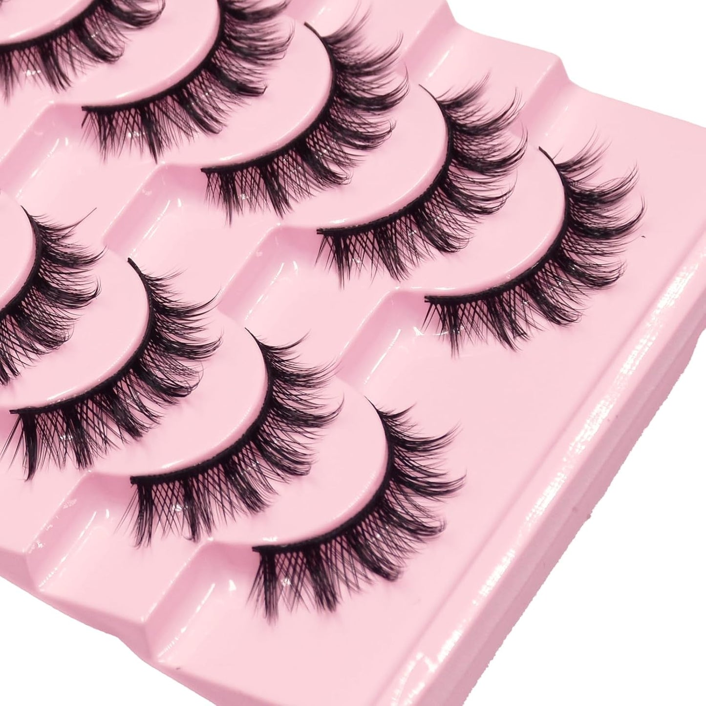 12Mm Manga Natural Look False Eyelashes, Reusable Strip Lashes, Including 10 Pairs of Eye Lashes, Easy to Apply Doll Makeup (01)