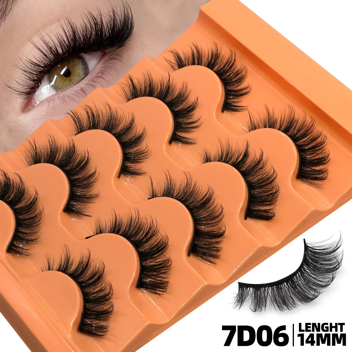 Fluffy Manga Eyelashes Dramatic Smoky Cat Eye Lashes Natural Long Lashes Soft Faux Mink Lashes Flawless Makeup Look