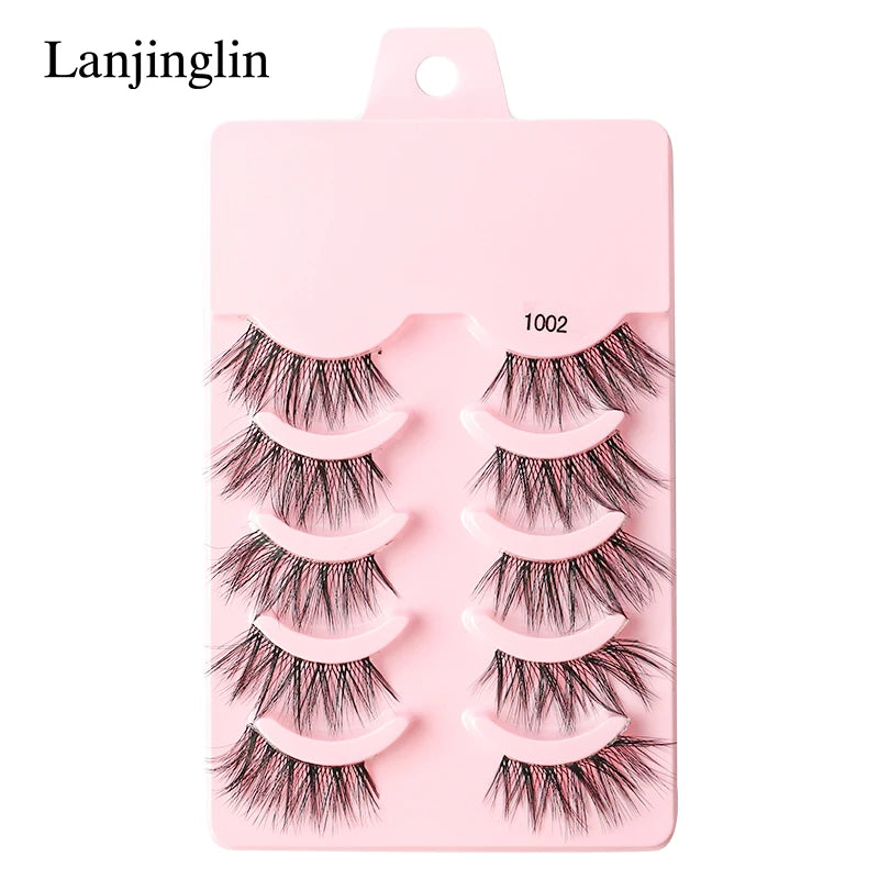 Half Eye Lashes 3/5 Pairs Faux Mink Lashes Reusable False Eyelashes Natural Fluffy Makeup Tools Extension Fake Lashes Maquiagem