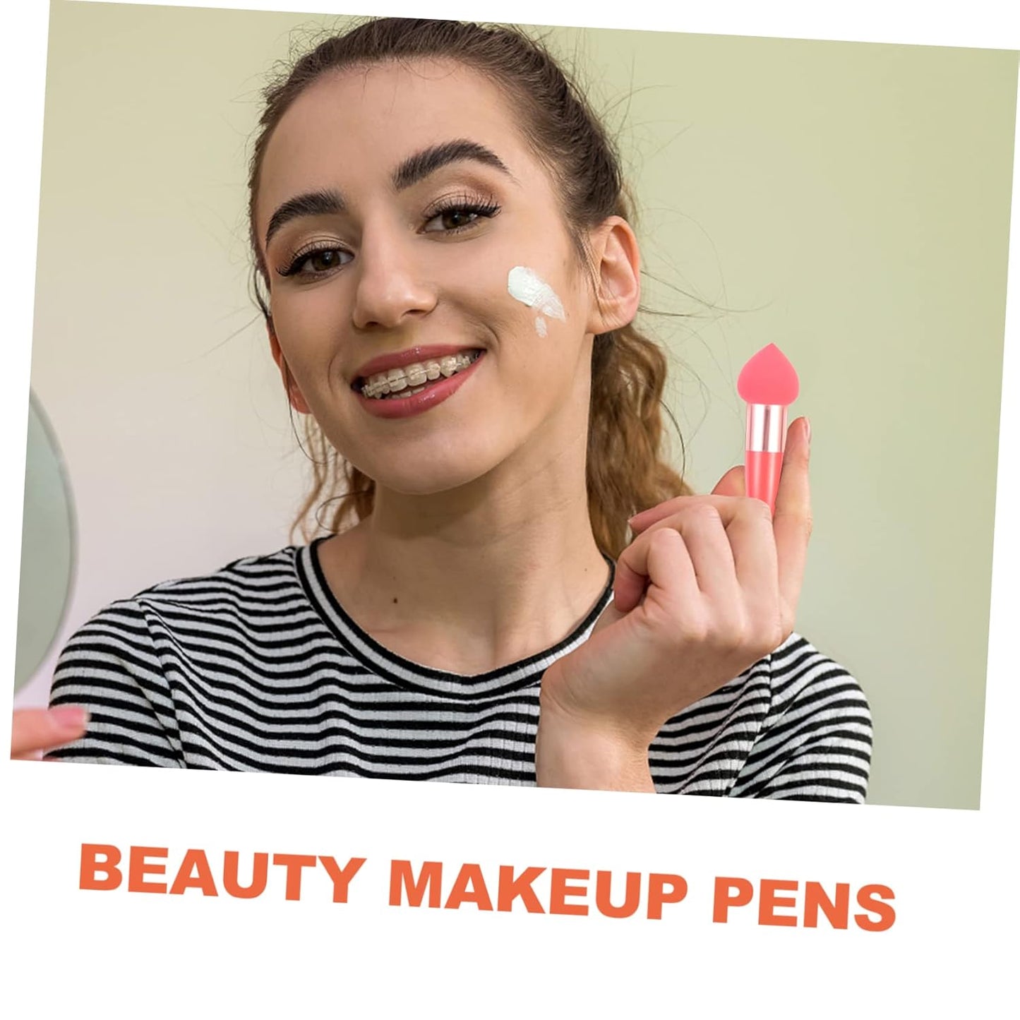 Makeup Pen Set 3Pcs Women Makeup Sponges Handle Portable Beauty Tools for Natural Concealer Application