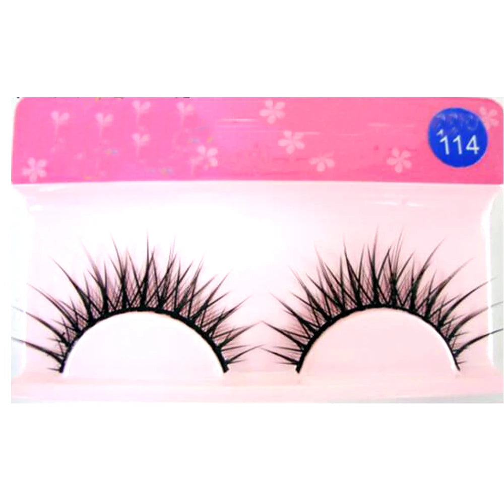 Natural Long Cosplay Makeup Cross Strip False Eyelashes Black Eye Lashes 1Pair