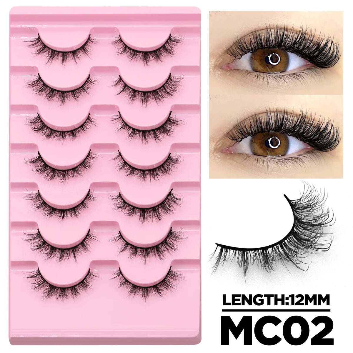 Cat Eye Lashes Fluffy Faux Mink Eyelashes Soft Cross Wispy Natural Winged End Eye Elongated Eyelashes Natural Lashes
