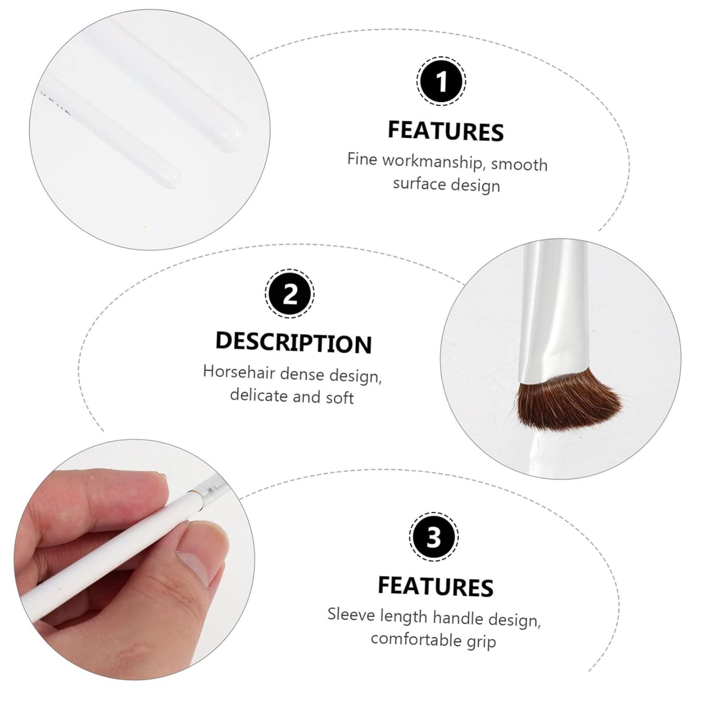 2Sets Makeup Brushes for Eye Shadow Eye Shadow Brush Set Wood Handle Long Handle Powder Applicator 7Pcs*2