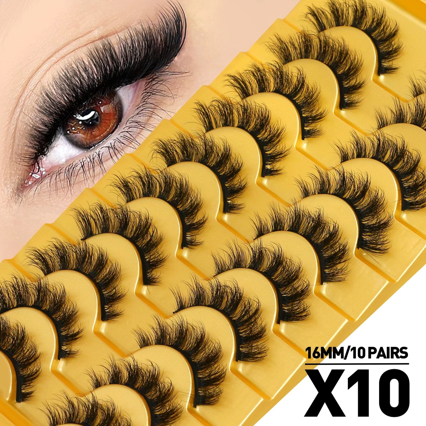 Cat Eye Lashes Fluffy Faux Mink Eyelashes Soft Cross Wispy Natural Winged End Eye Elongated Eyelashes Natural Lashes