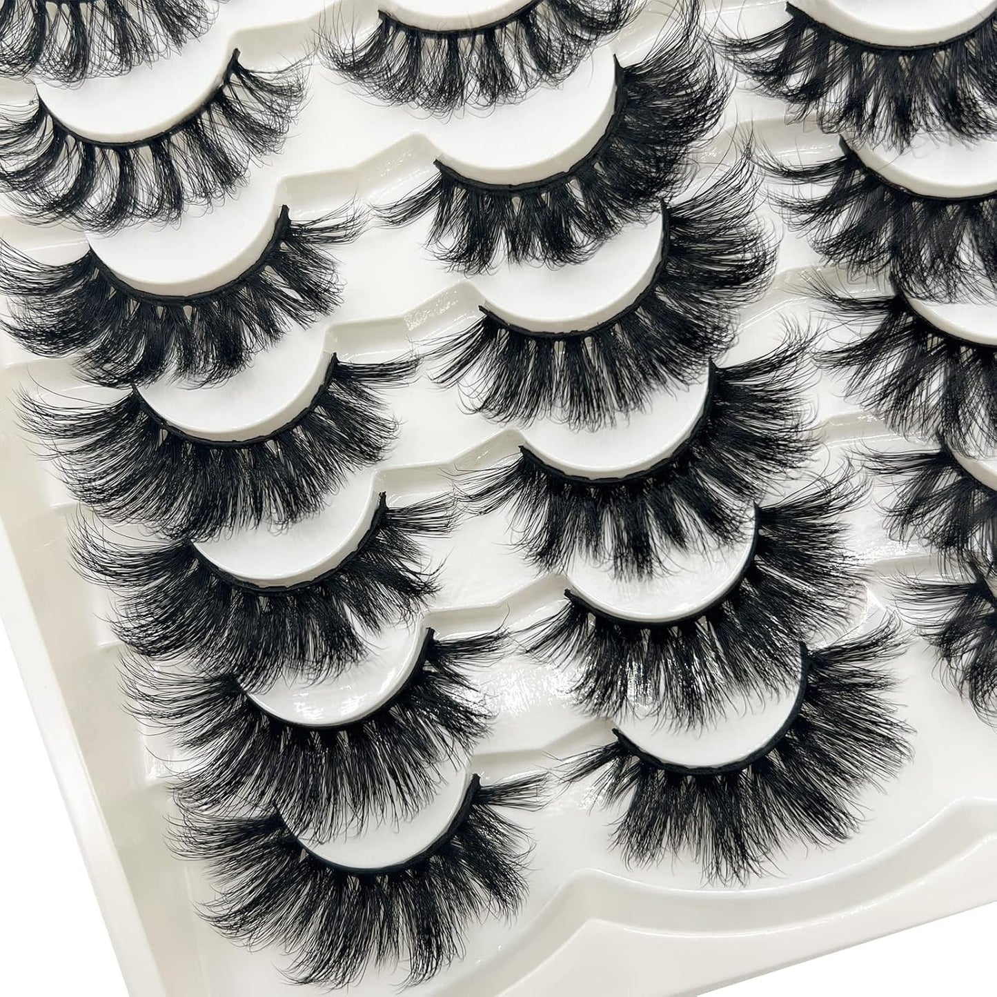 Mink Lashes Bulk False Eyelashes Natural Look, Wispy Fluffy 20 MM Strip Lashes Mink Cat Eye Lashes 18MM 3D Dramatic Mink Eye Lashes Pack - 4 Styles
