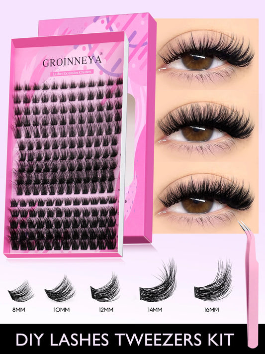 DIY Cluster Lashes Mixed Tray Individual Lashes Volume Eye Lashes Soft Natural Lashes Mink Lash Cluster False Eyelash